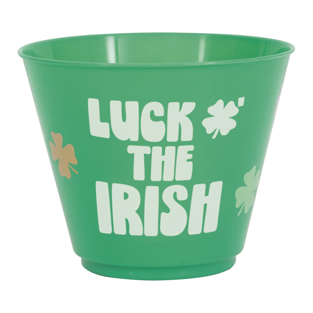 St. Patty's Day "Luck O' the Irish" Green 10oz Reusable Plastic Tumblers, 8ct