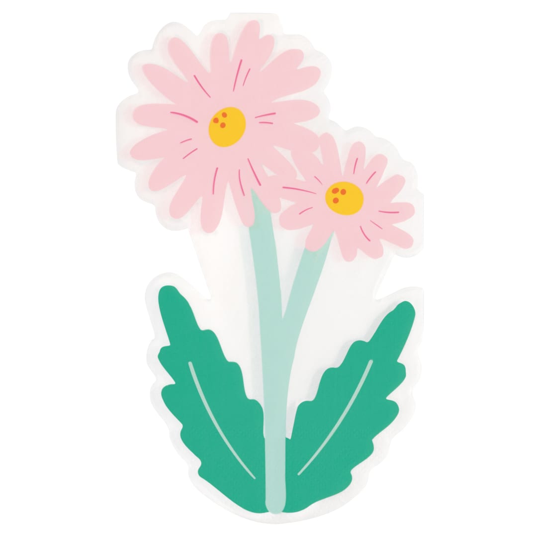Pastel Spring Flower-Shaped Guest Towels, 16ct