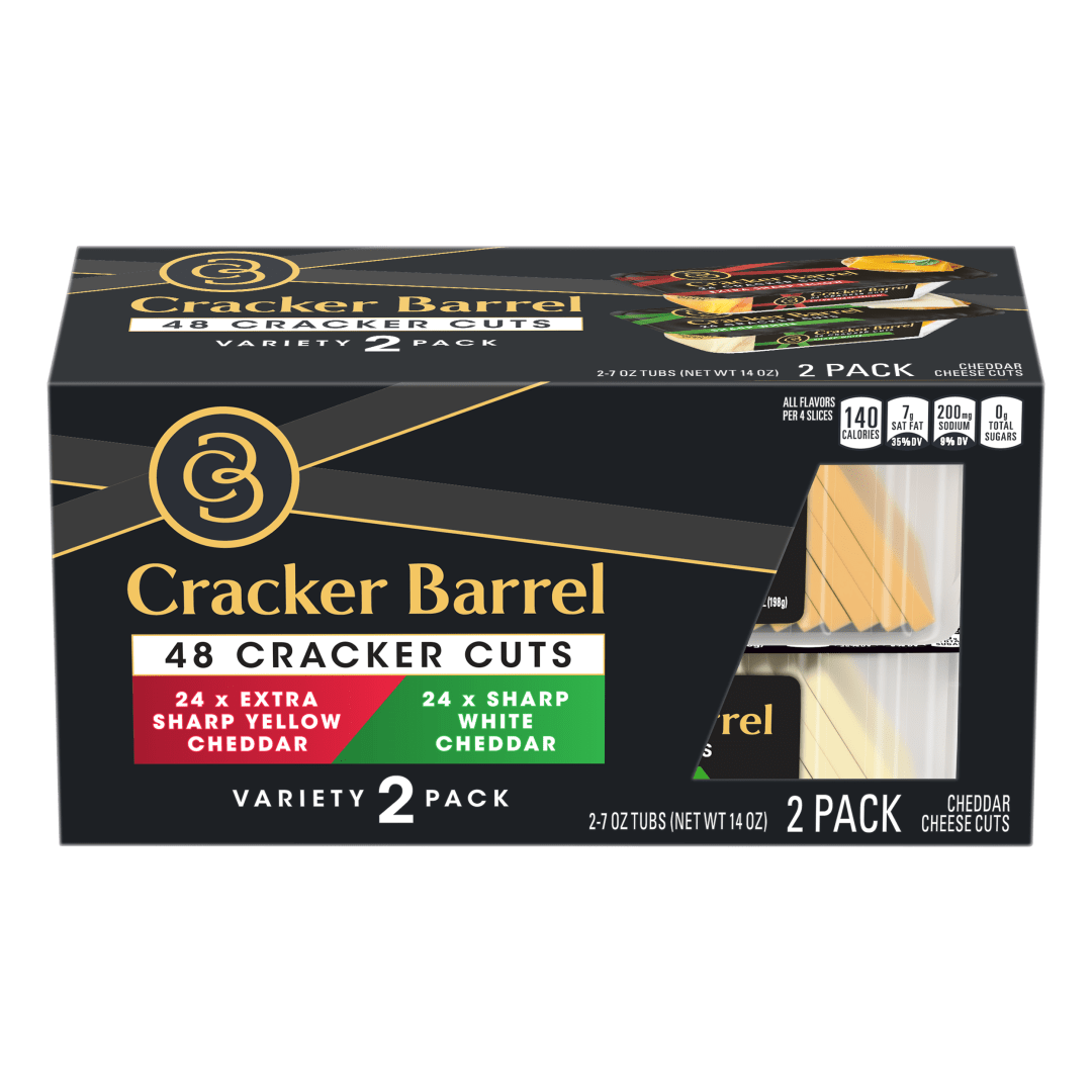 Cracker Barrel Cracker Cuts Mixed Natural Cheese 24 Slices - 14 oz Box