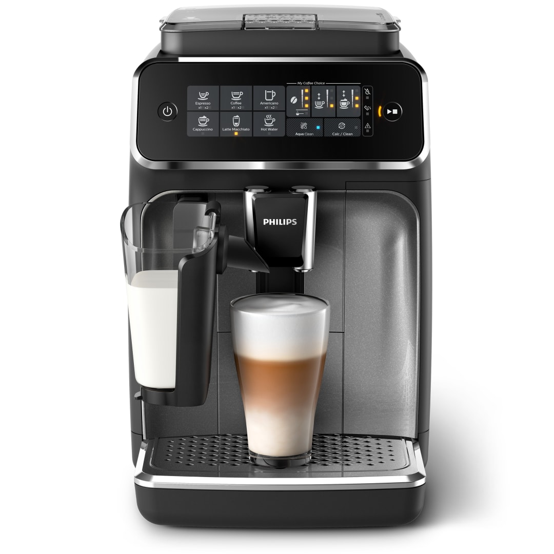 Philips 3200 Fully Automatic Espresso and Coffee Machine, Black and Siver