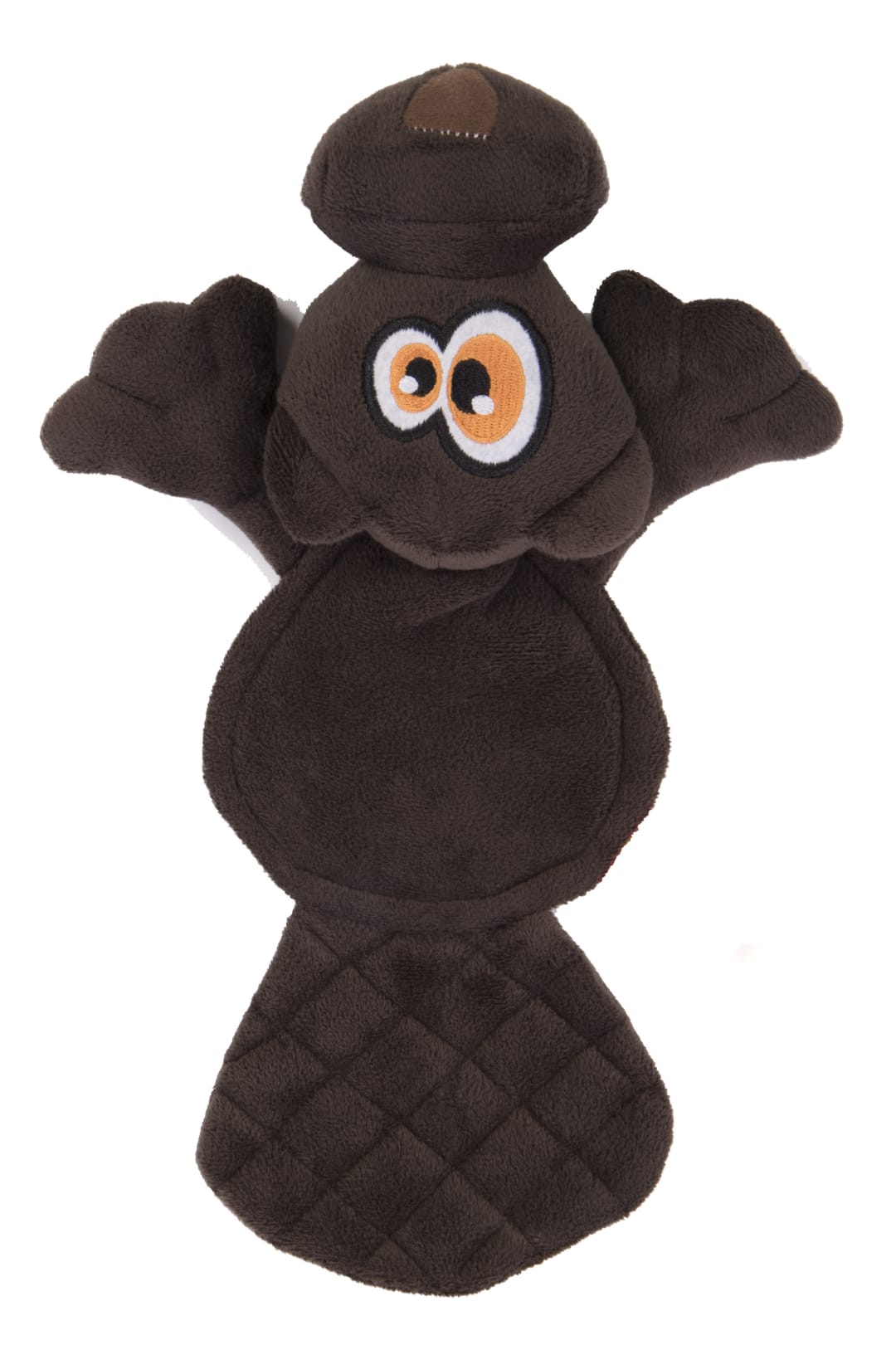 goDog Silent Squeak Flattie Beaver Plush Dog Toy With Chew Guard Technology, Large
