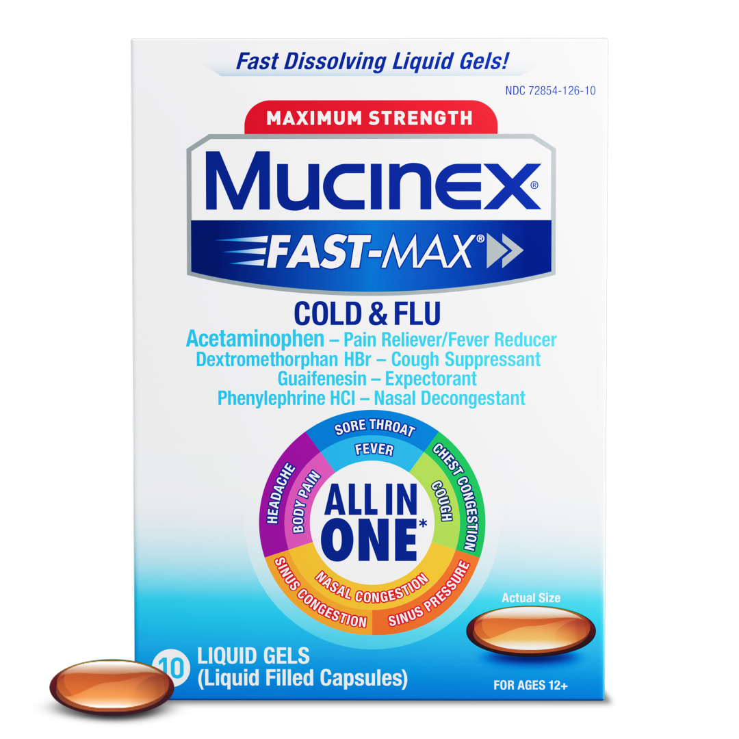 MUCINEX® FAST-MAX® Liquid Gels - Cold & Flu 24/10 ct.