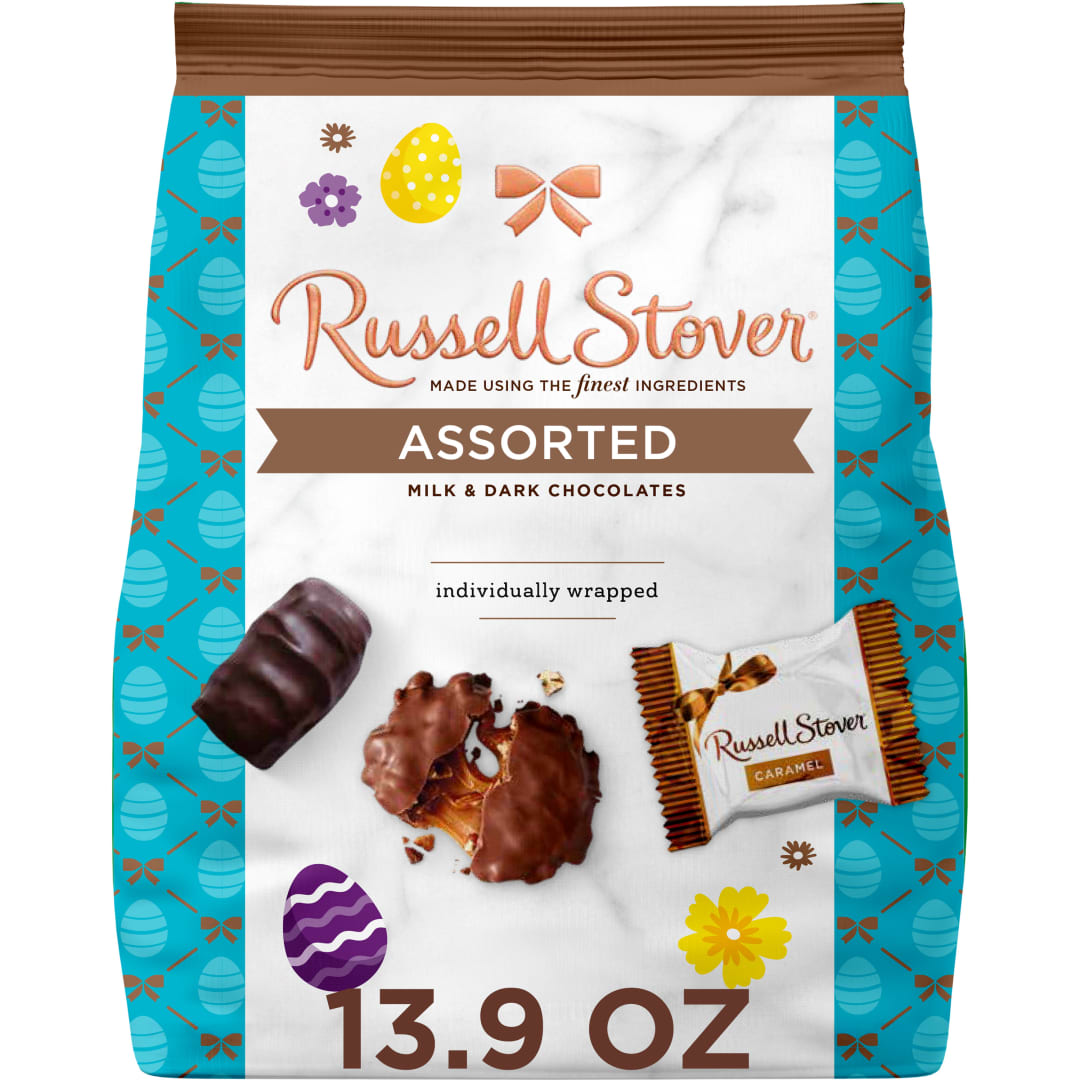 RUSSELL STOVER EASTER Assorted Milk & Dark Chocolate Candy Gift Bag, 13.9 oz.
