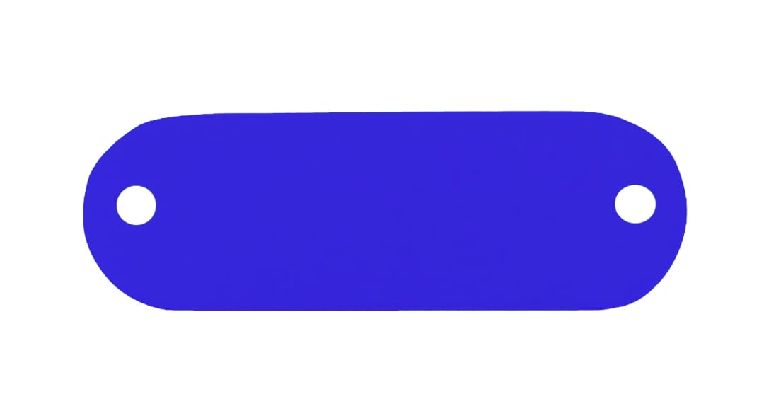Tag-Rectangle with Rounded Ends 5/8" x 1-29/32" Anodized Aluminum Blue 5 Pack