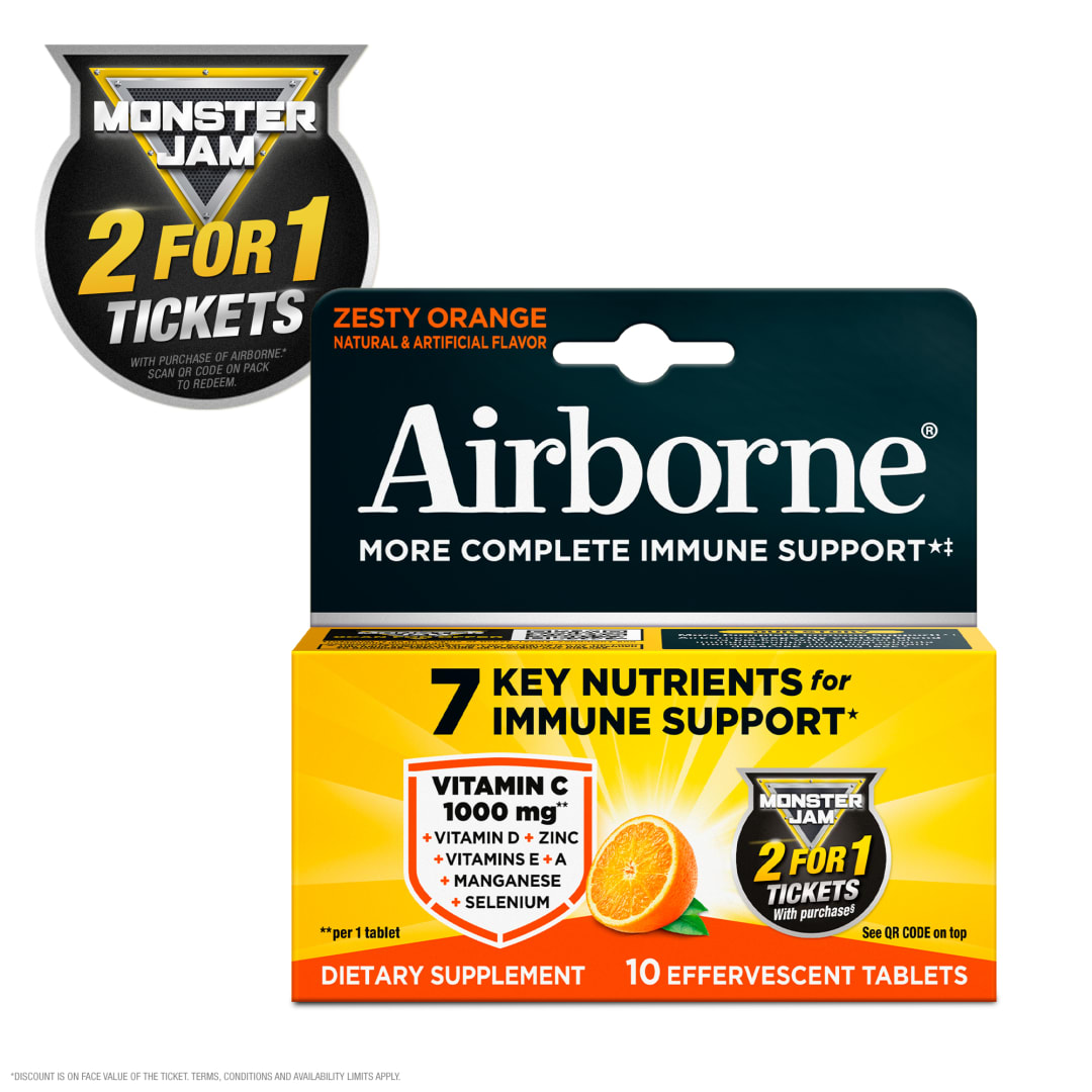 AIRBORNE® Effervescent Tablets - Zesty Orange 72/10 ct. (Tube)