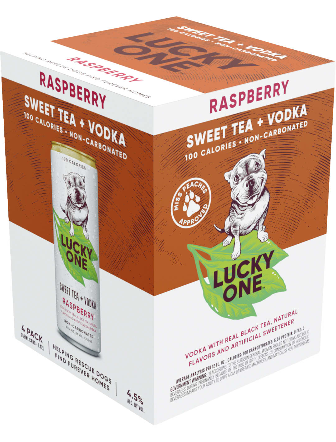 Lucky One Sweet Tea and Vodka Raspberry 4 Pack 355ml Cans
