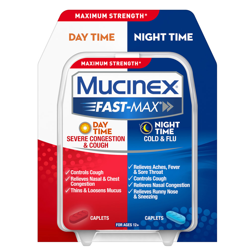 MUCINEX® FAST-MAX® Caplets - Day Night Severe Congestion & Cough/Cold & Flu 6/30 ct.