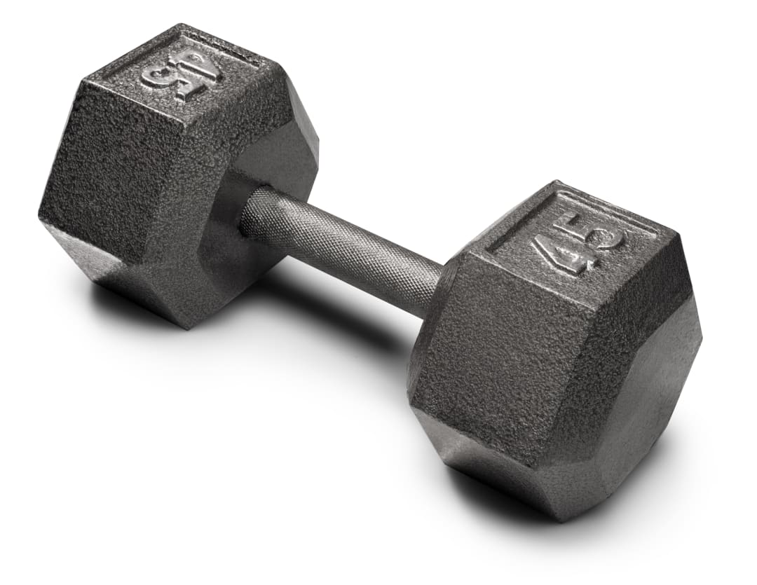 45 Lb. Cast Iron Hex Dumbbell