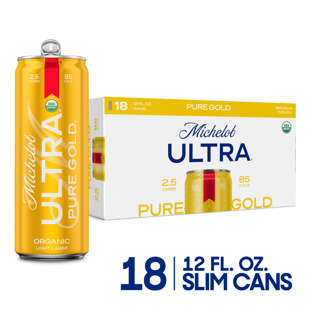Michelob Ultra Pure Gold Light Lager Organic Beer 18 - 12 fl oz Cans