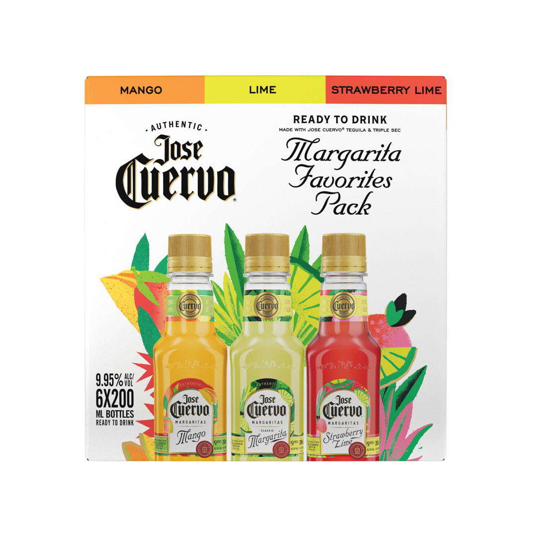 Jose Cuervo Authentic Margarita Favorites Pack Classic Lime, Strawberry Lime, and Mango