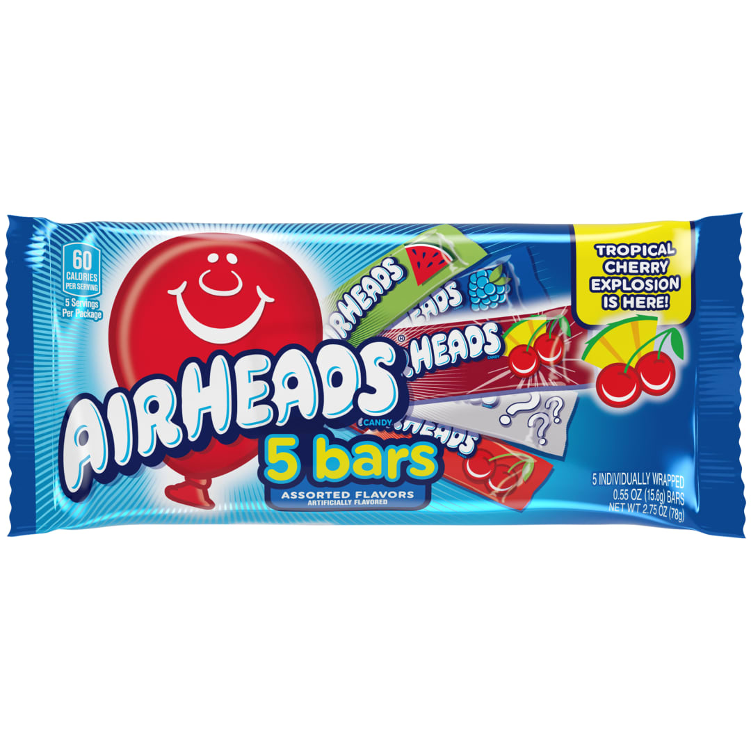 Airheads Bars Assorted Flavors 5 pc Check Stand Bag