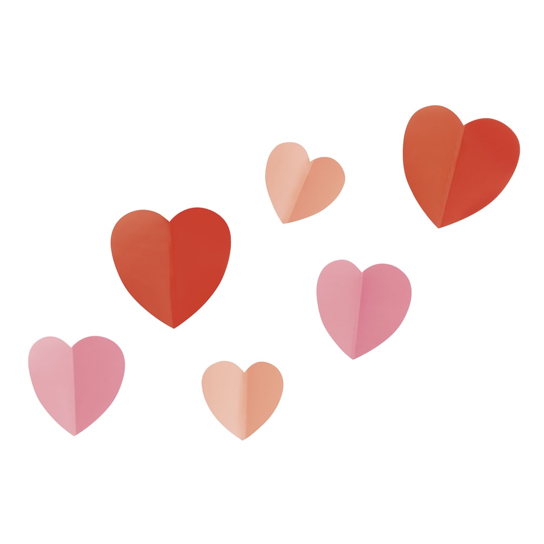 Assorted Cut-Out Heart Wall Decoration Kit, 6ct