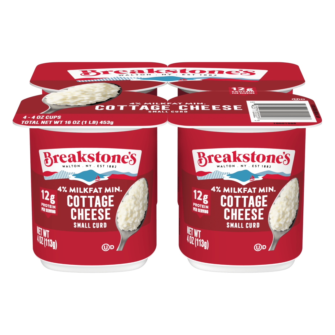 Breakstone's Small Curd Cottage Cheese with 4% Milkfat, 4 oz Cup, 4 Ct
