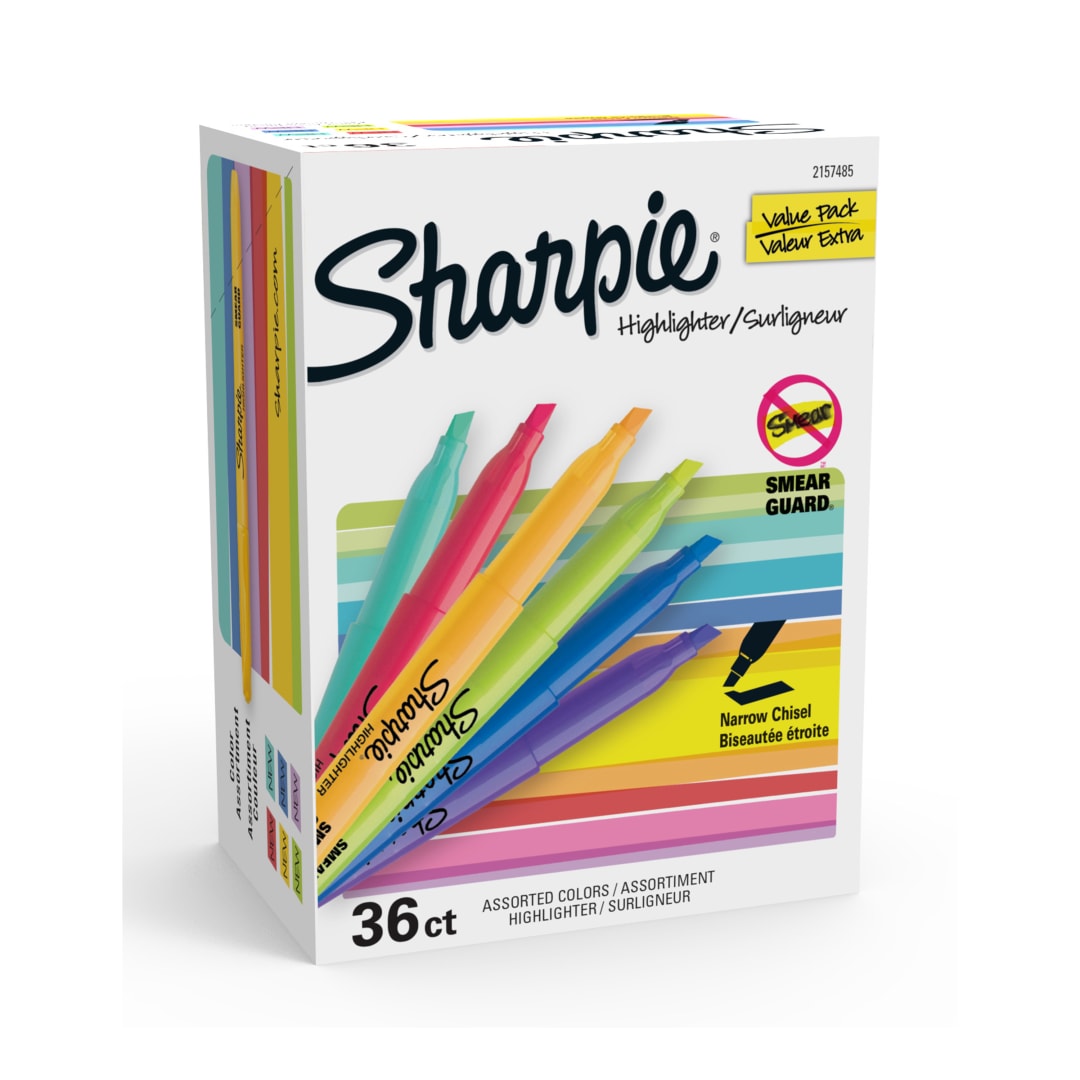 SHARPIE POCKET V2 CLR FL ASST 36CT BOX