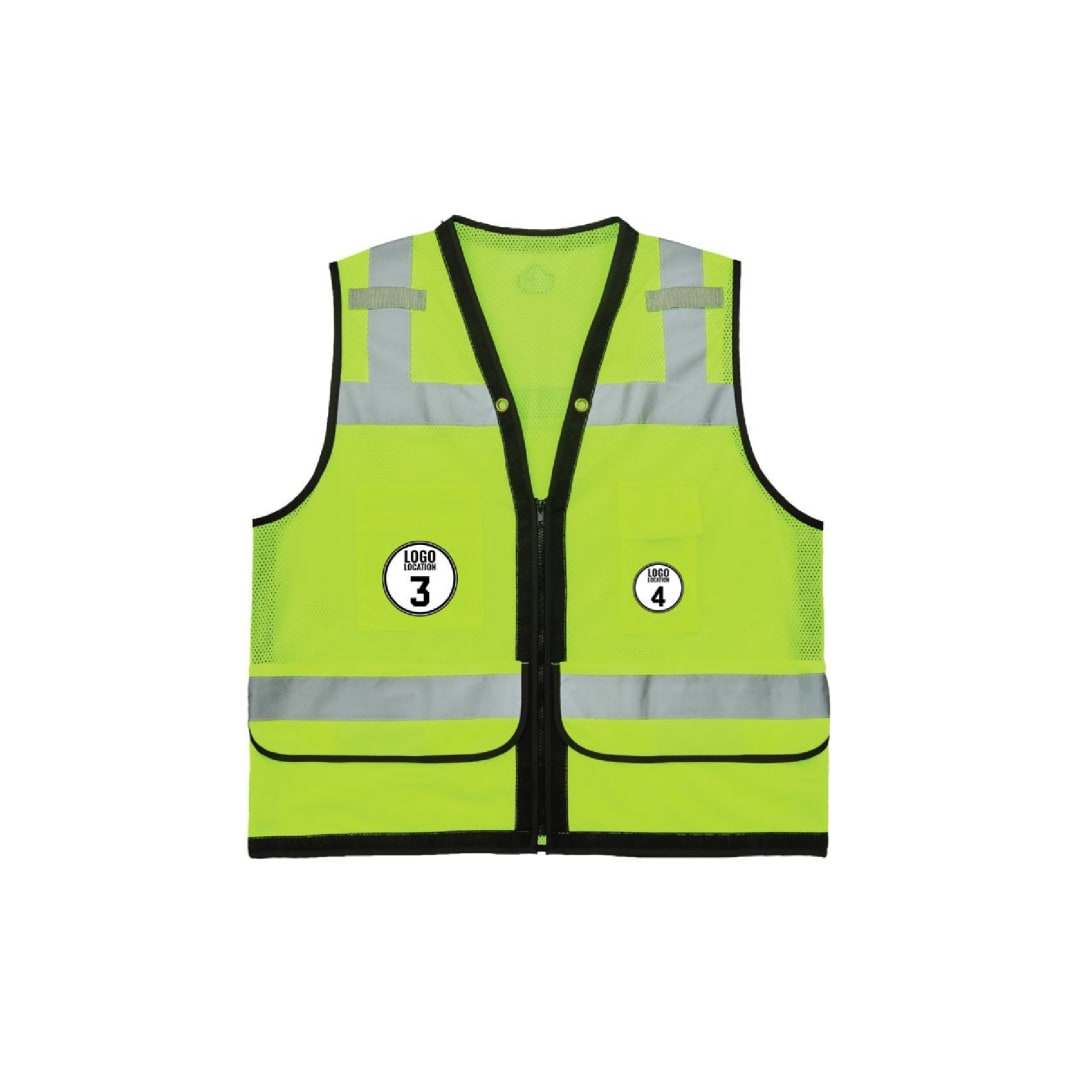 Glowear 8253HDZ Heavy-Duty Mesh Surveyors Vest - Type R, Class 2, Zipper