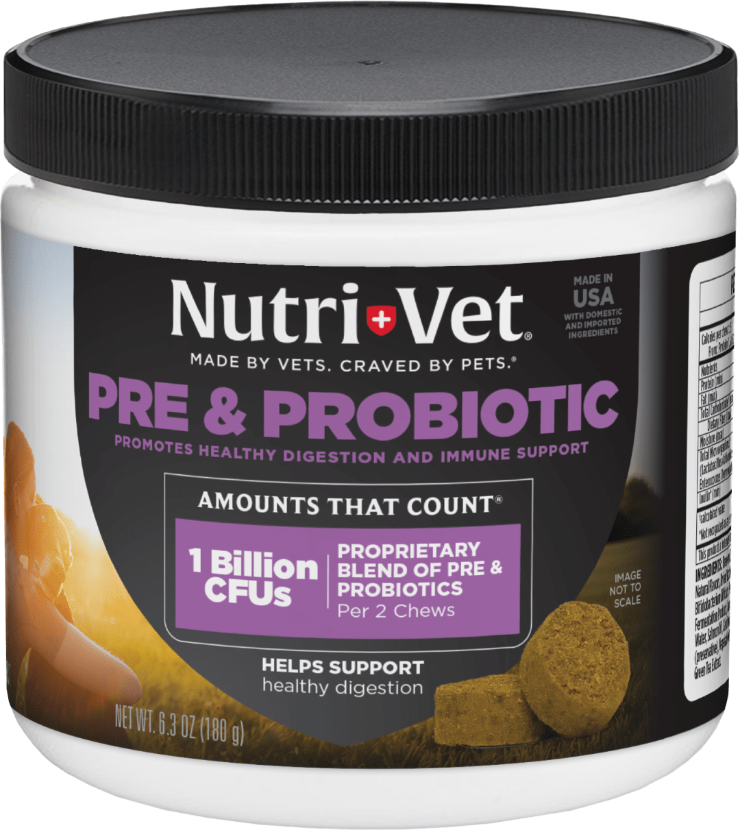Nutri-Vet Pre and Probiotic Soft Chews for Dogs - Digestive Health Support Dog Probiotics - Tasty Liver and Cheese Alternative to Dog Probiotic Powder - 120 Soft Chews