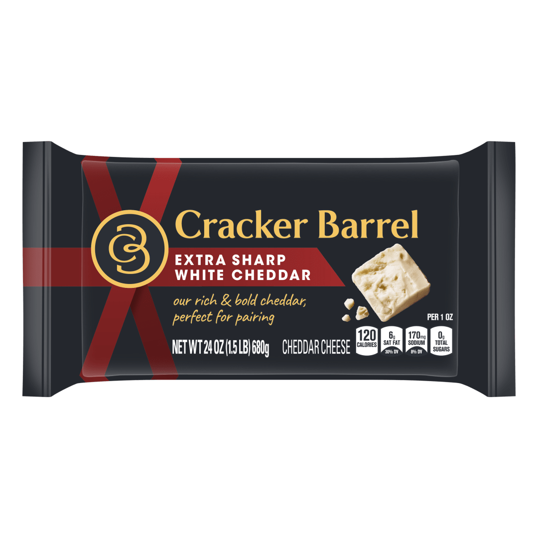 Cracker Barrel Extra Sharp White Cheddar Cheese Chunk 12 - 24 oz Wrappers