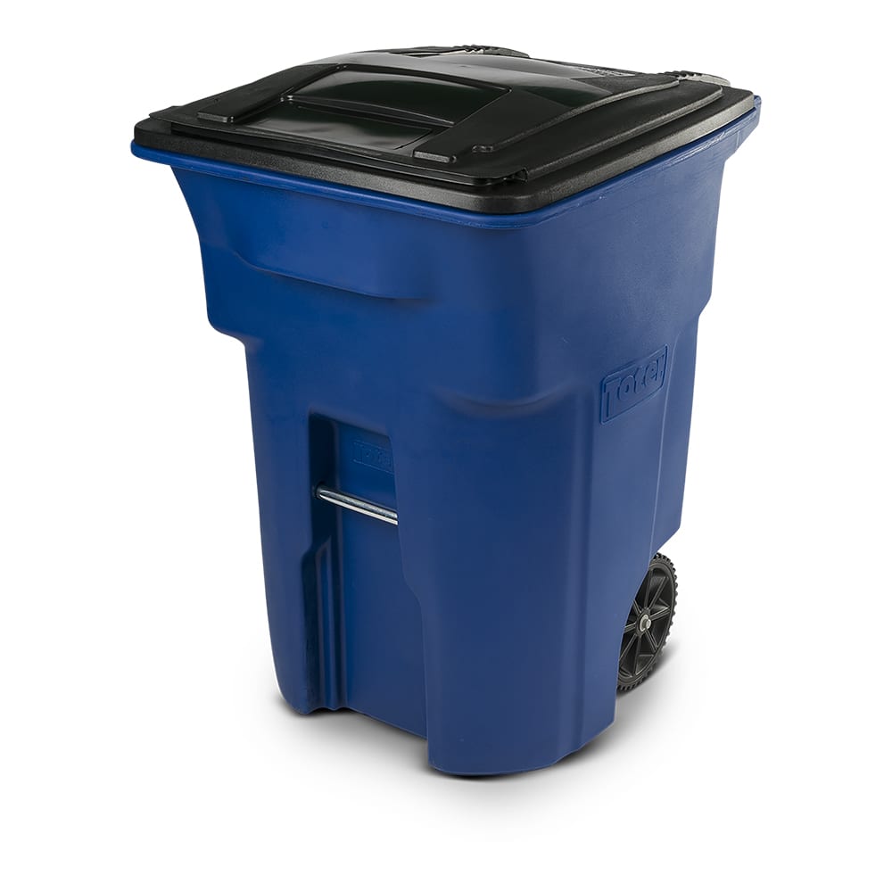 96 Gal. Trash Can with Sunburst Wheels and Lid