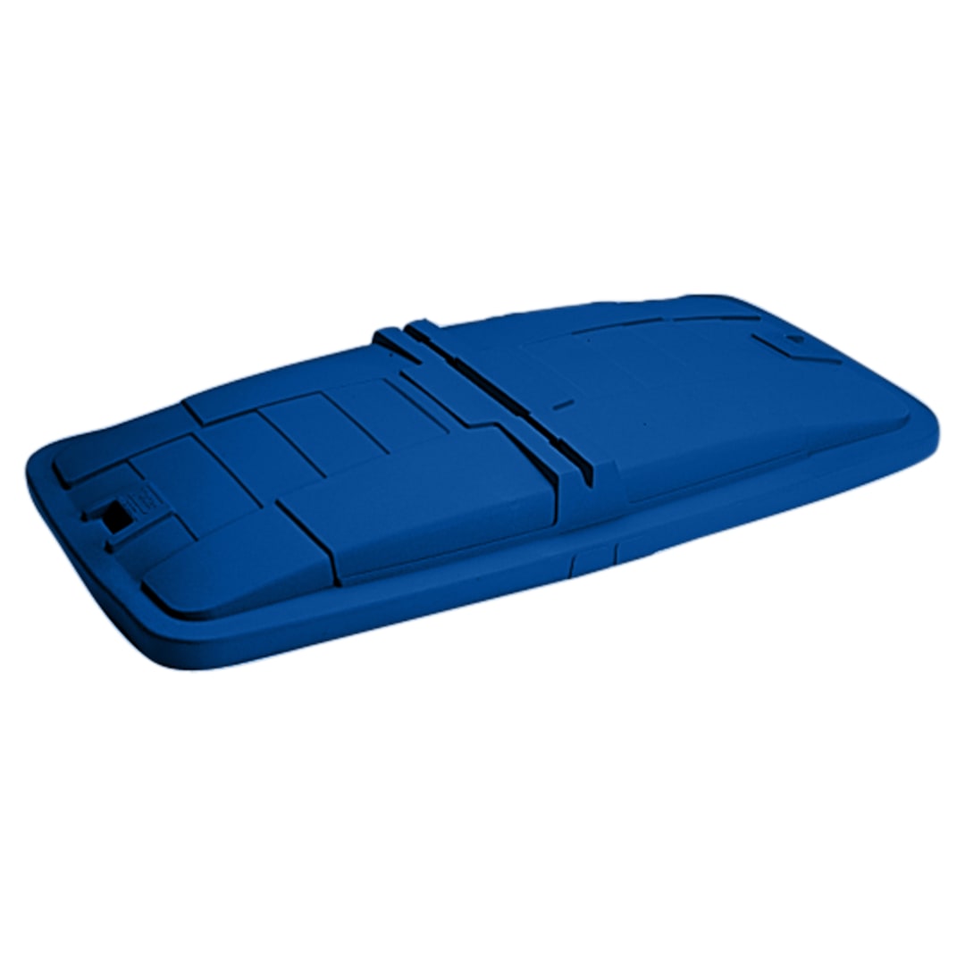1 Cubic Yard Removable Solid Lid for Universal or Towable Mobile Trucks - Blue