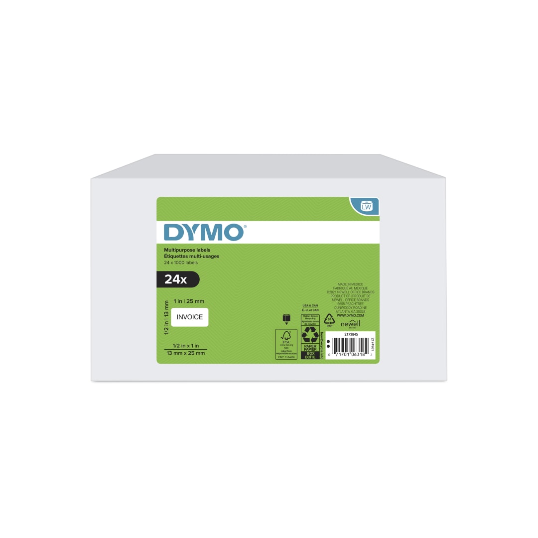 DY LW 1/2 X 1" 2UP MP LBL 1000CT 24 PK