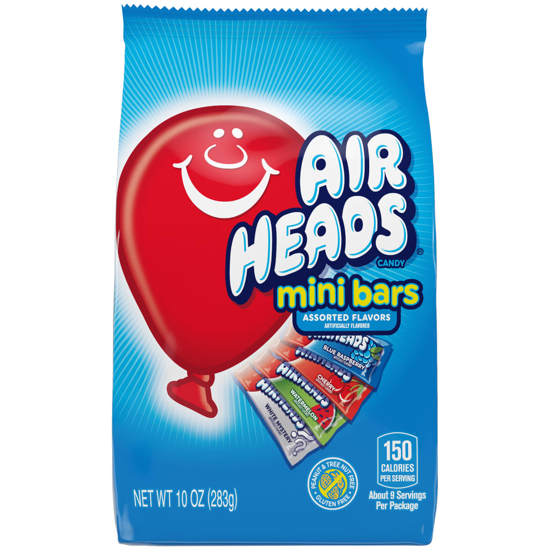Airheads Mini Bars Assorted Flavors 10 oz Stand Up Bag