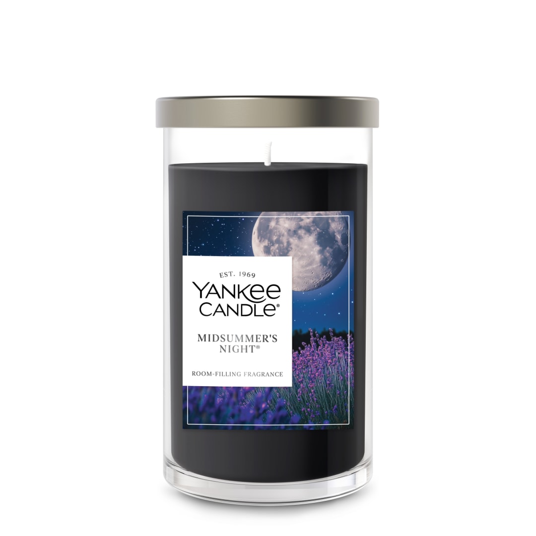 Yankee Candle® Medium Pillar Scented Candle with up to 115 Hour Burn Time, Premium Plant Wax Blend for Consistent Burn, 14.25 oz Pillar Candle with Room Filling Fragrance, Midsummer's Night