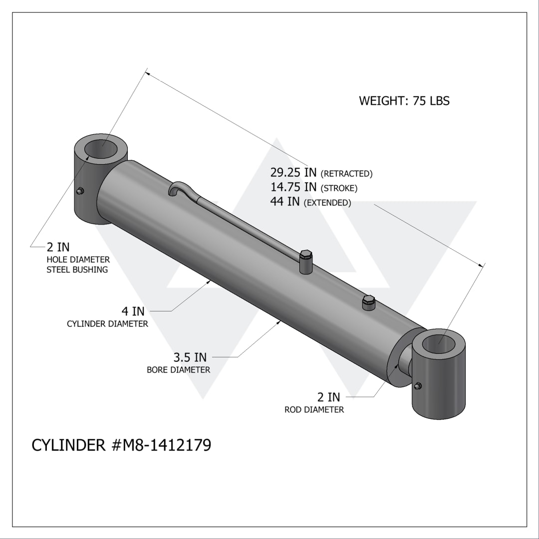 Wastebuilt® Replacement for McNeilus Reach Cylinder,Trip Cush, (3.5" X2" X 14.75")