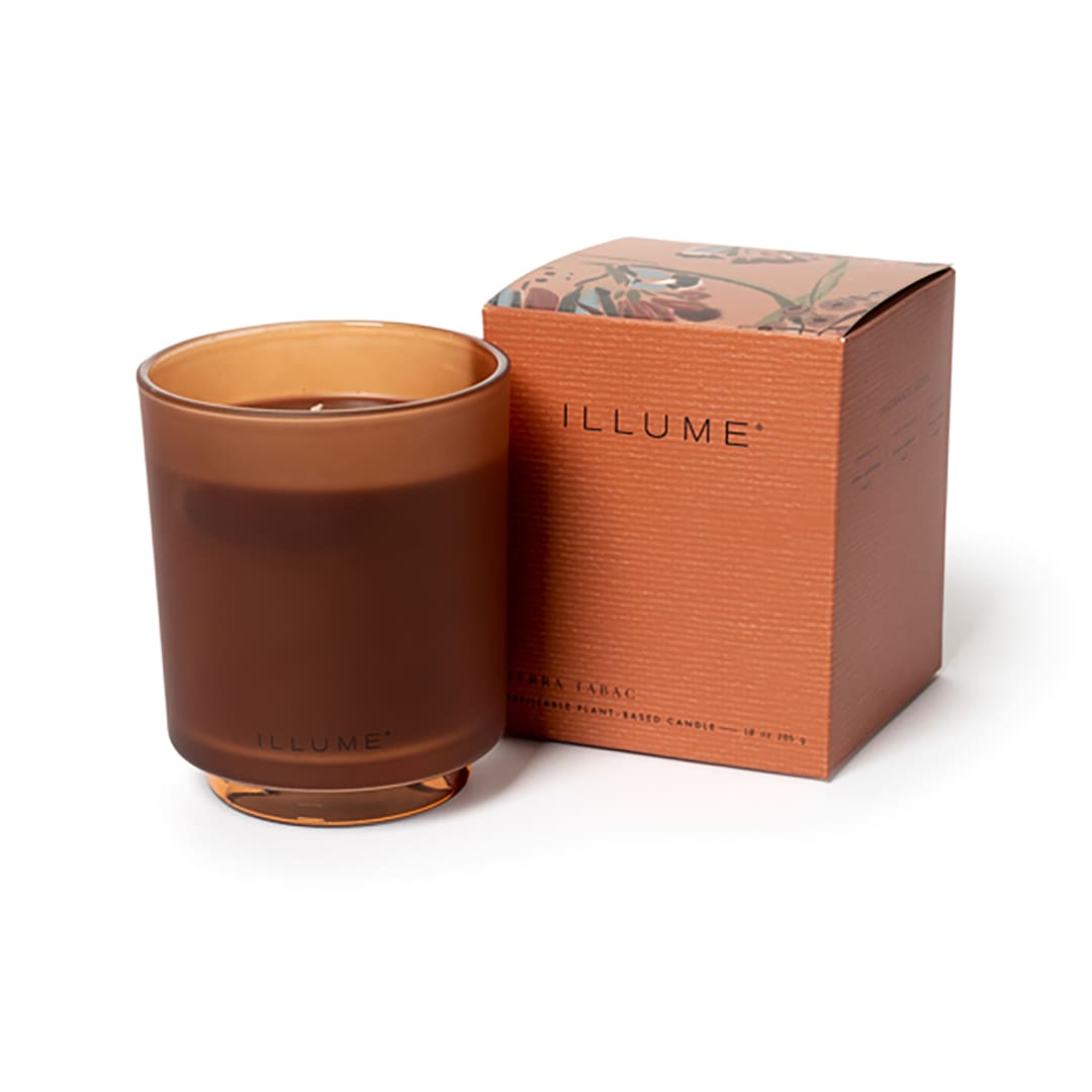 4537500100 - Terra Tabac Box Glass Candle, Brown, STOCK: 13