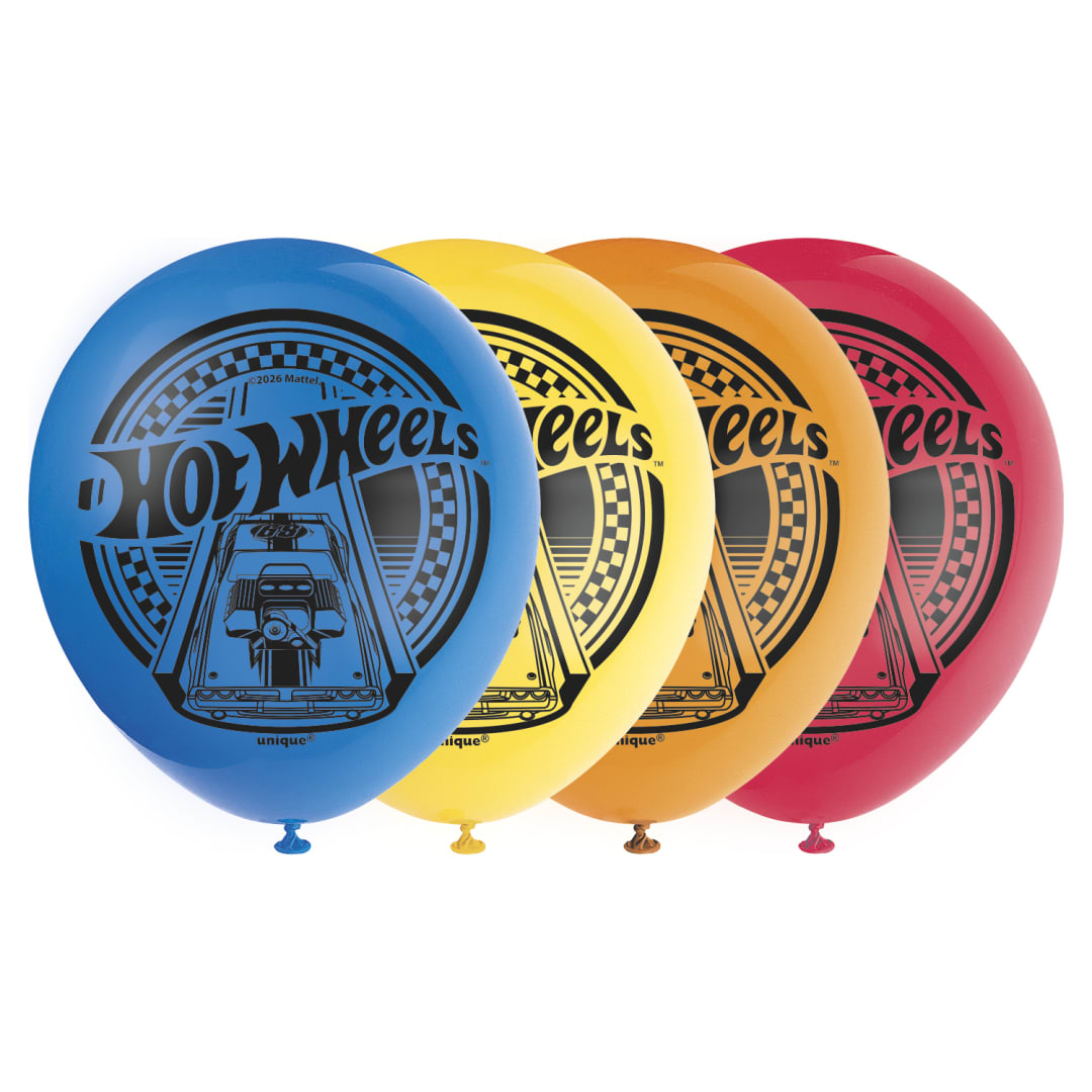 Hot Wheels 12" Latex Balloons, 8ct