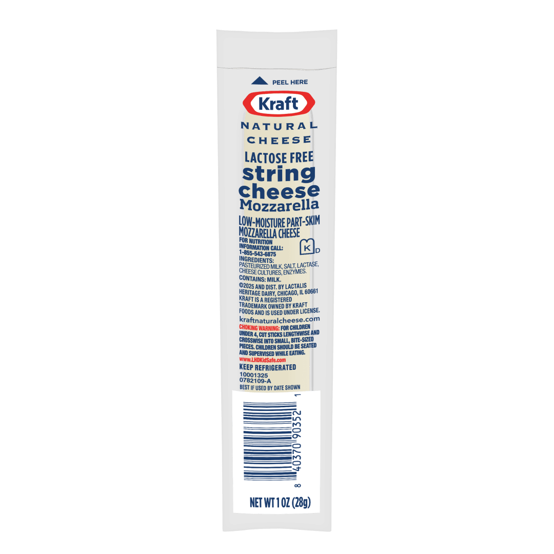 Kraft Natural Cheese Lactose Free Mozzarella String Cheese 24 oz box (24 - 1 oz sticks)