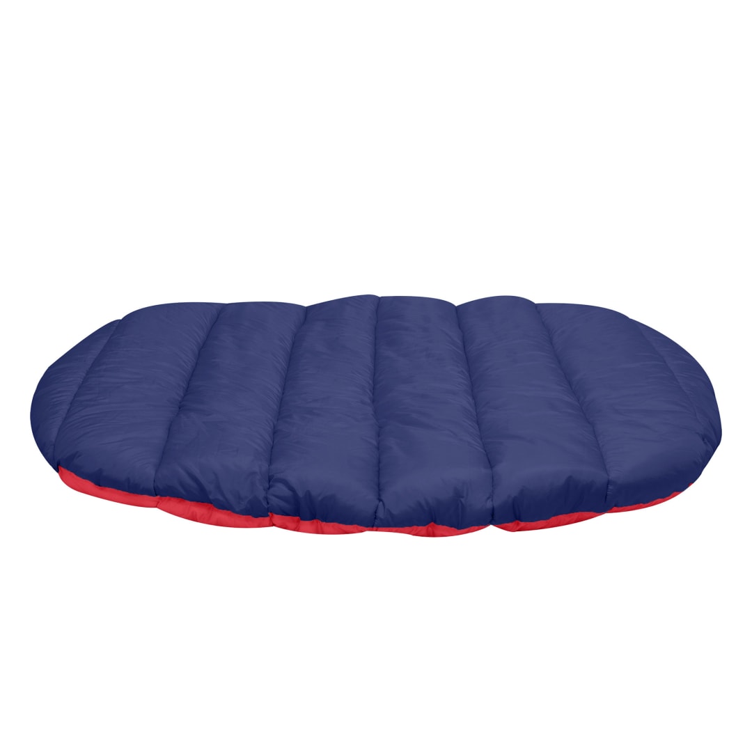 FurHaven Trail Pup Packable Travel Pet Pillow with Stuff Sack, Red/Blue, Small