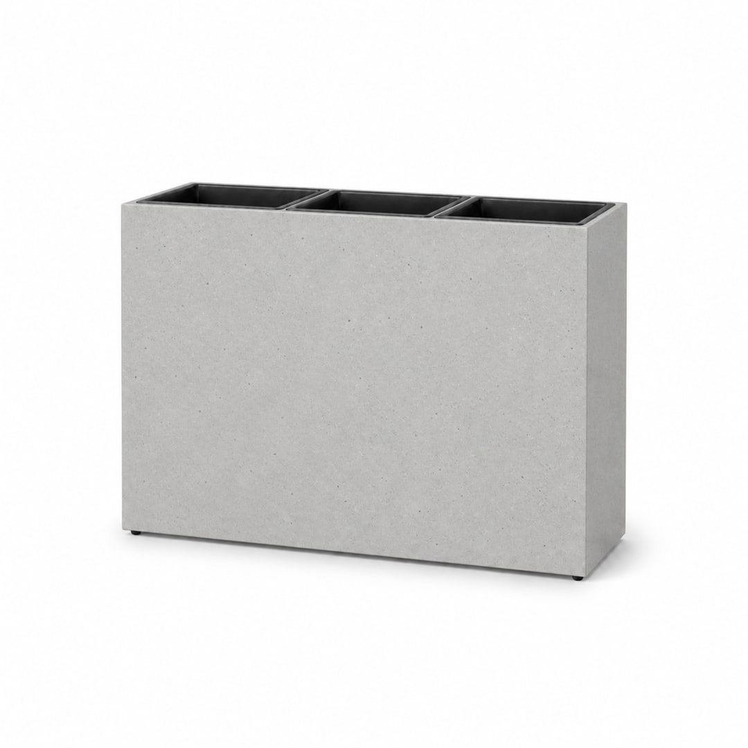 Smooth Rectangular Fiber Cement Planter, Gray