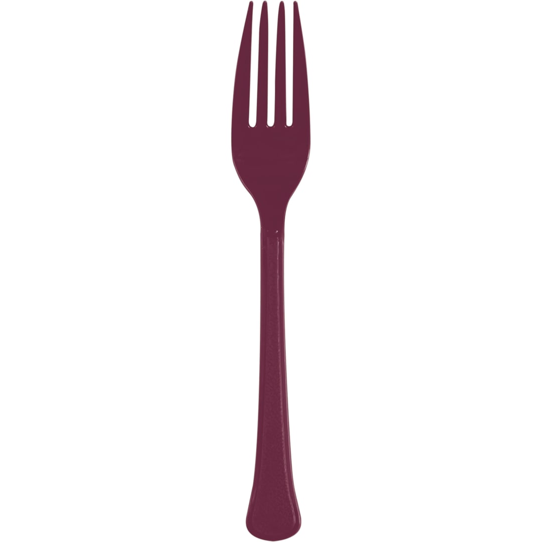 Burgundy Solid Premium Plastic Forks, 20ct