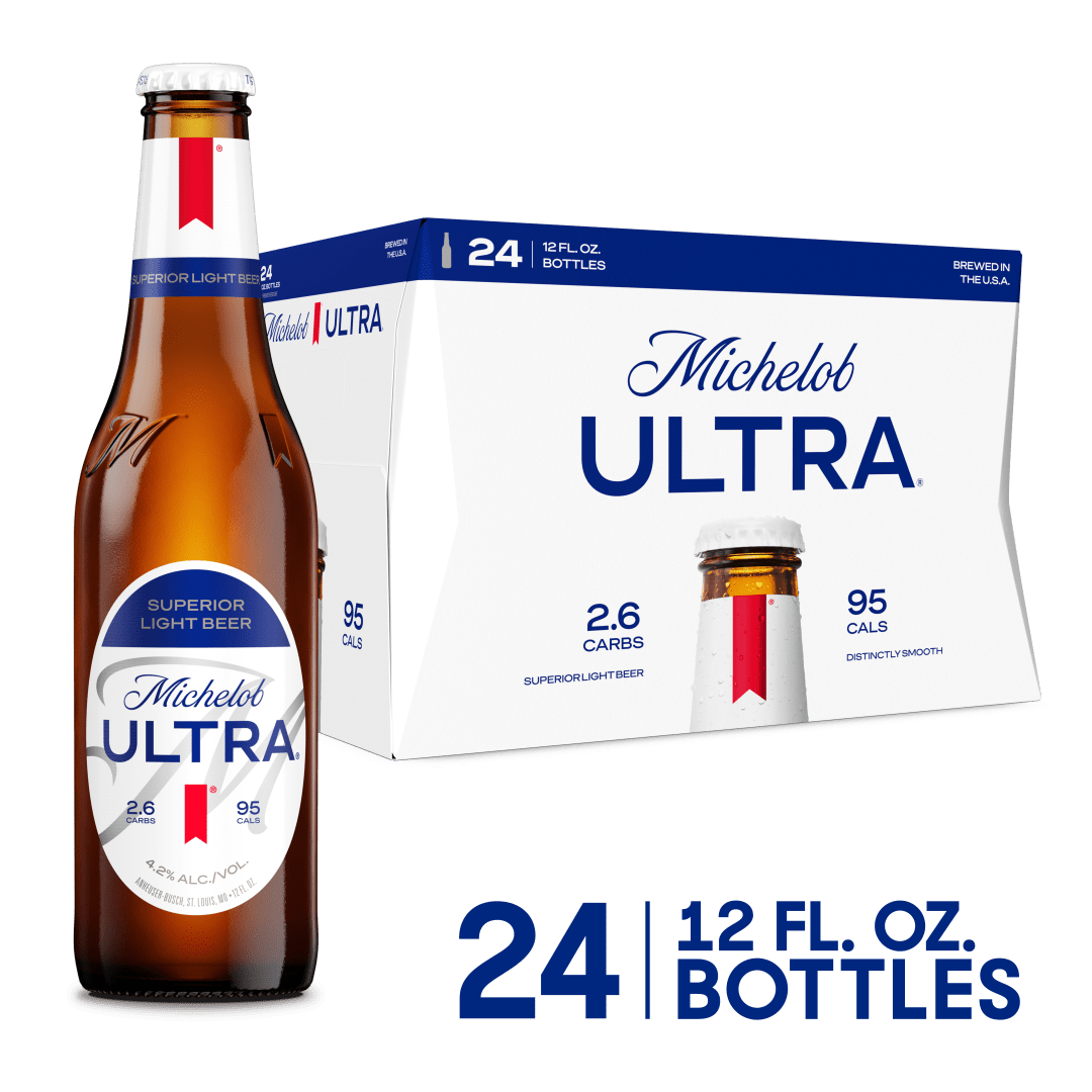 Michelob ULTRA Light Beer, 24 Pack Beer, 12 FL OZ Bottles, 4.2% ABV