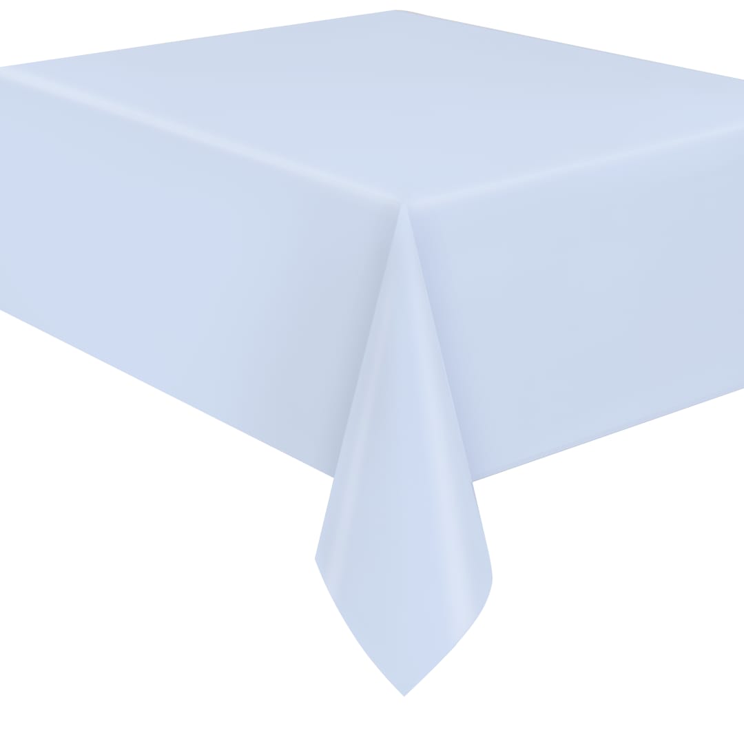 Light Blue Flannel Backed Vinyl Rectangular Table Cover, 54" x 84"