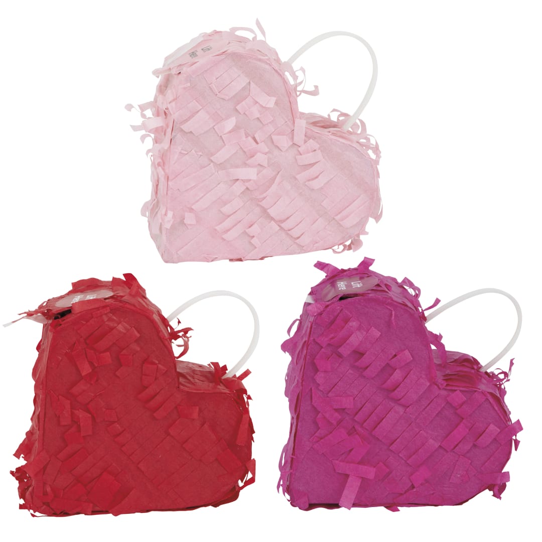 Assorted Mini Heart Pinata Favor Decorations, 3ct