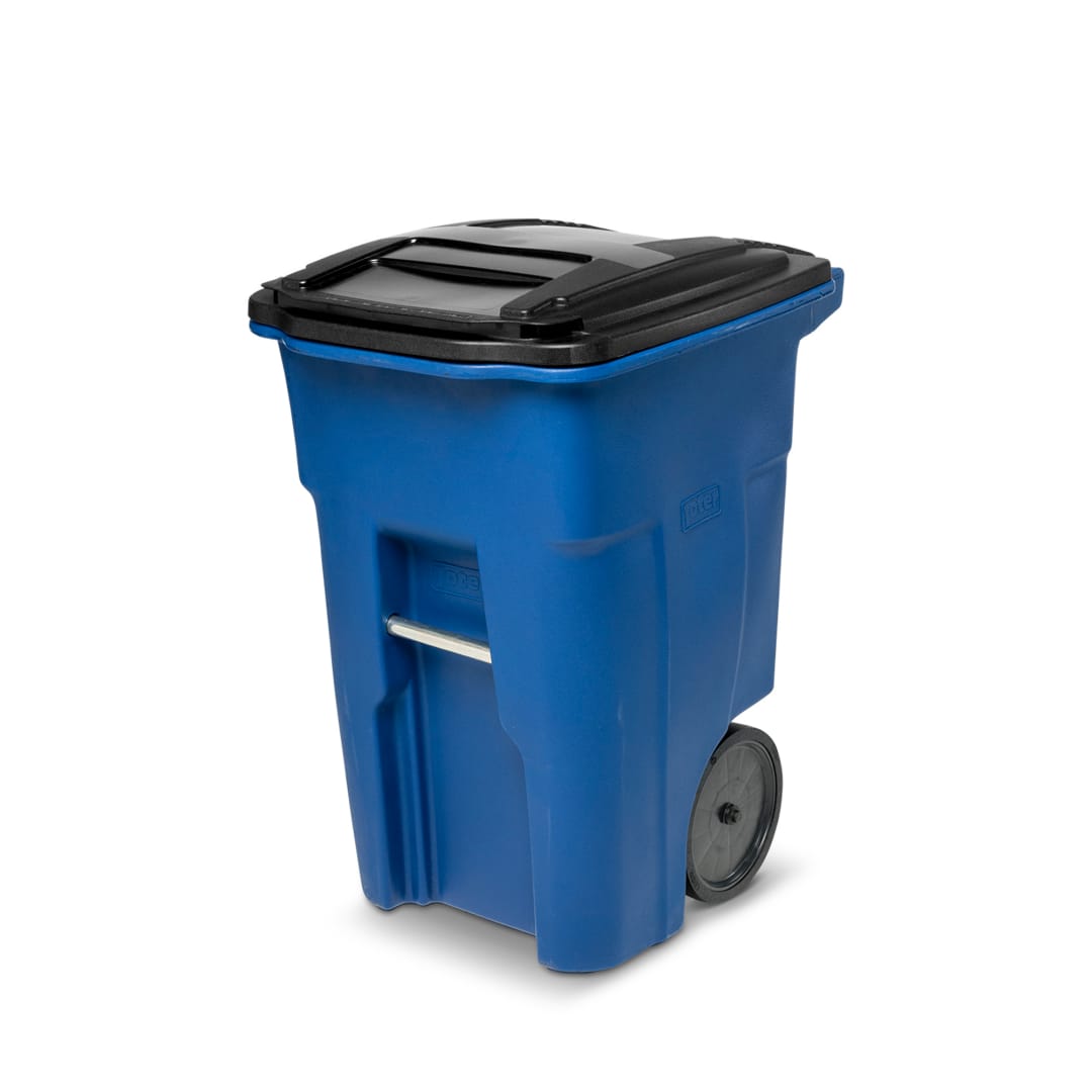 48 Gal. Trash Can with Smooth Wheels and Lid