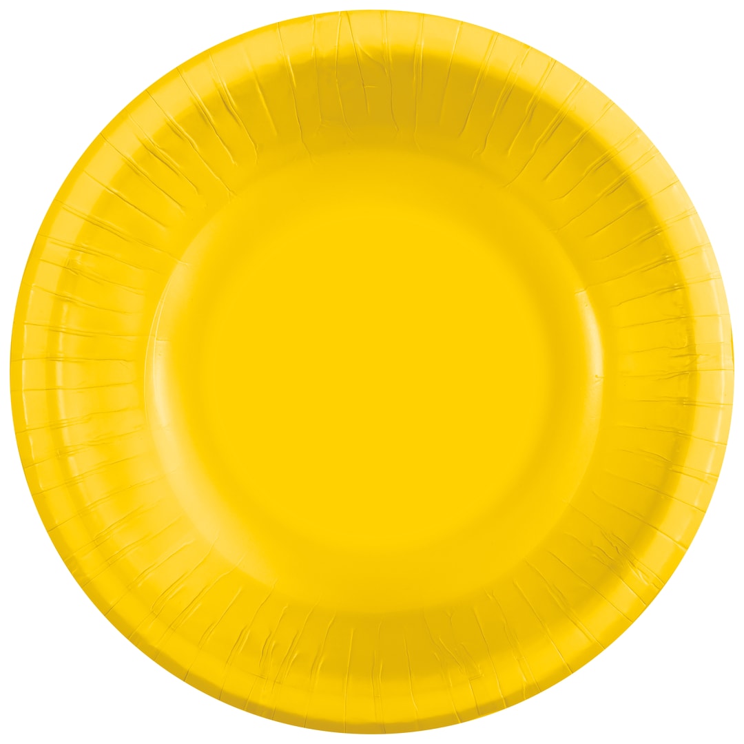 Sunshine Yellow Solid 20oz Paper Bowls, 20ct