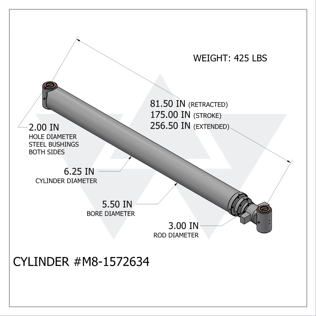 Wastebuilt® Replacement for McNeilus Medium Scraper Ejector Cylinder 86"X10"X10"