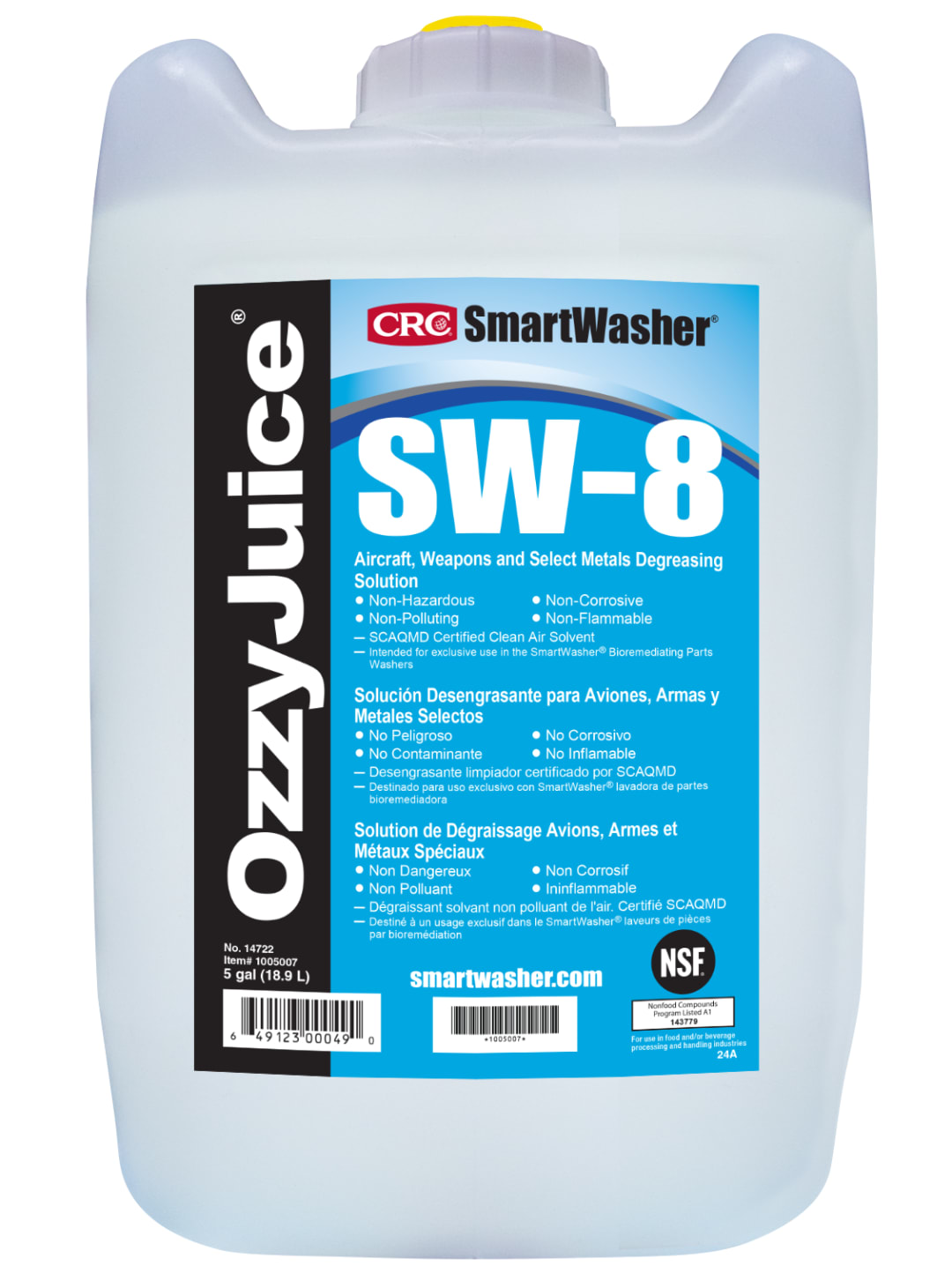 SmartWasher OzzyJuice SW-8 Degreasing Solution 1X5GL