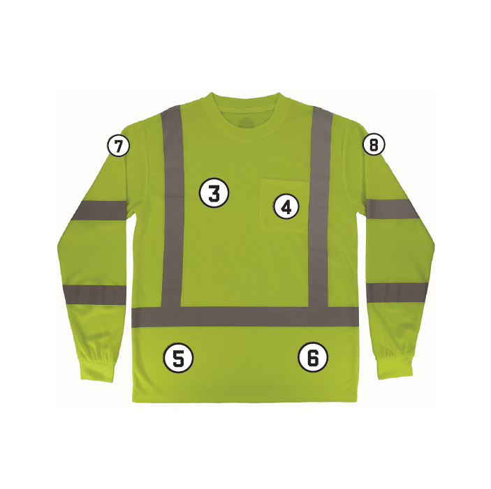 GloWear 8368 Essential Hi-Vis Long Sleeve T-Shirt - Type R, Class 3