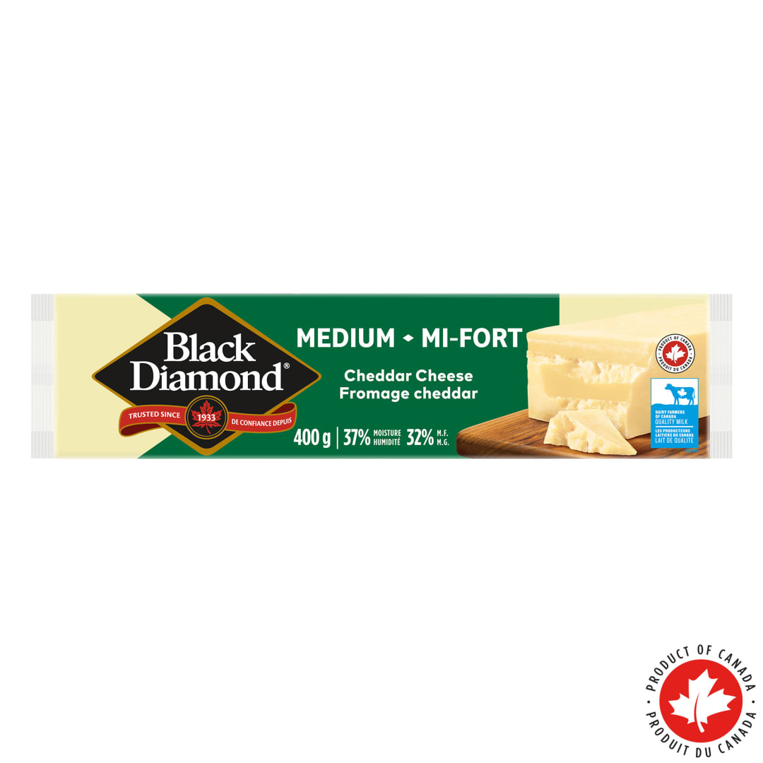 Black Diamond Medium White Cheddar Cheese Bar, 400g