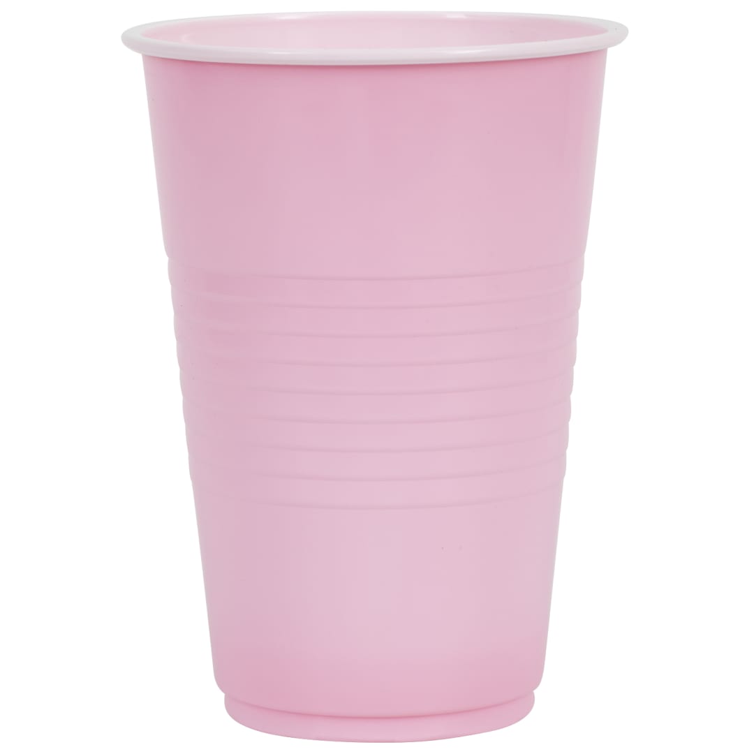 Lovely Pink Solid 16oz Plastic Party Cups, 50ct
