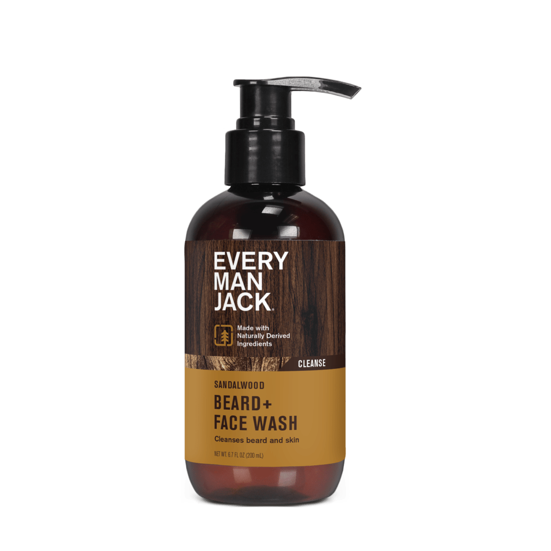 Every Man Jack Sandalwood Beard and Face Wash for Men, Naturally Derived, 6.7 fl oz