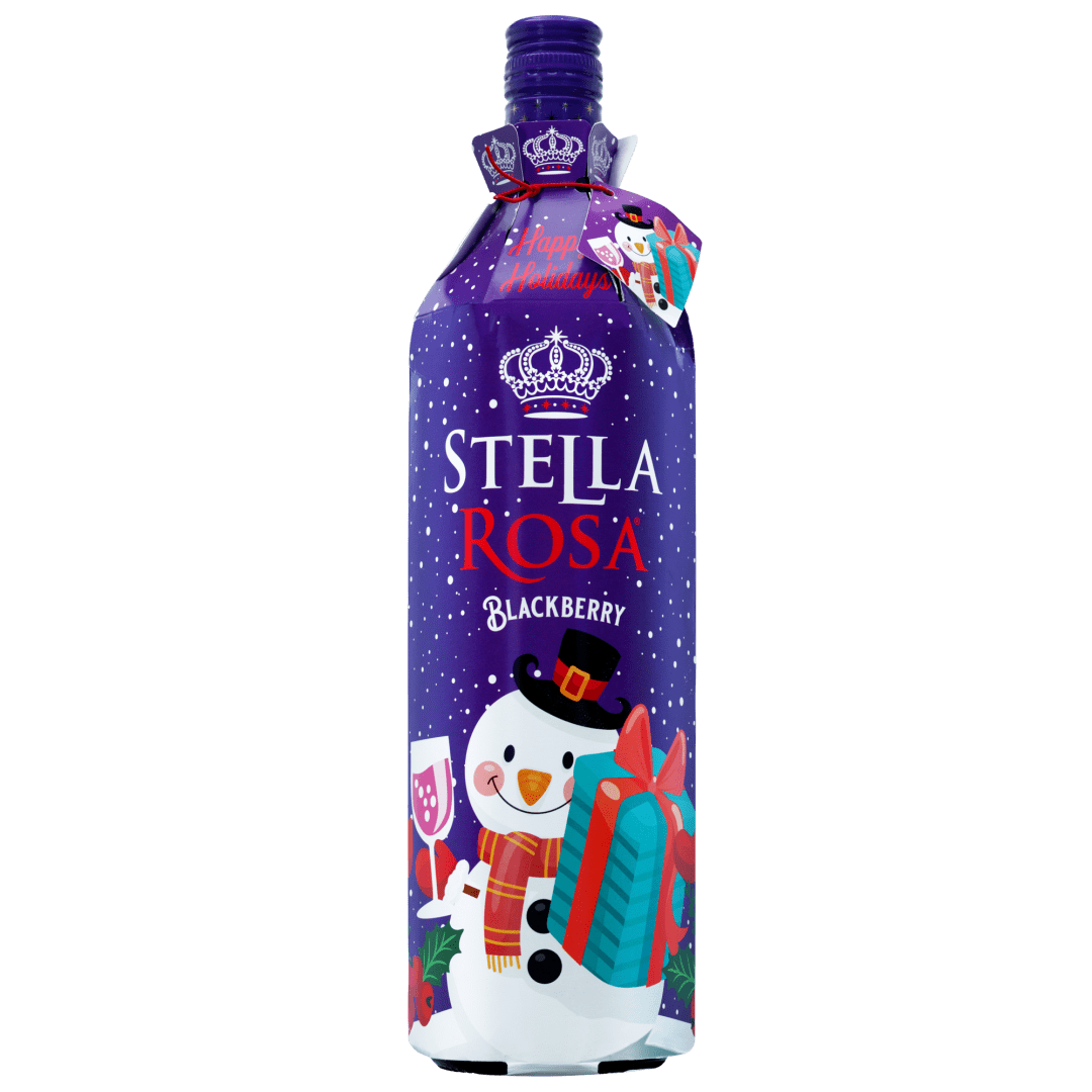 Stella Rosa Blackberry Semi-Sparkling Red Wine 2024 Holiday Sleeve (6 per case) 750 ml