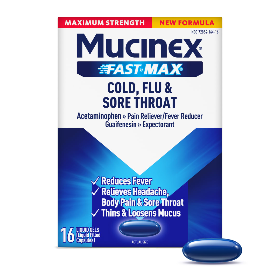 MUCINEX® FAST-MAX® Liquid Gels - Cold, Flu & Sore Throat 24/16 ct.