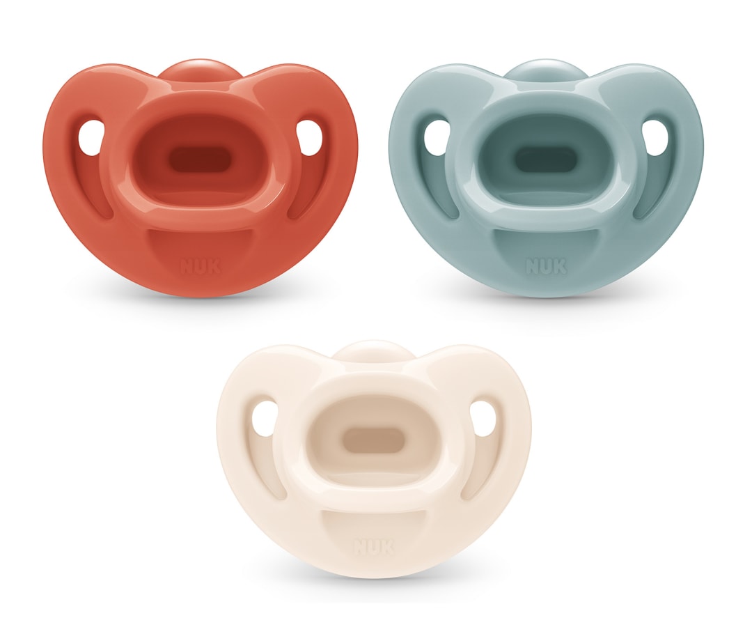 NUK® First Choice Comfy™ 100% Silicone Pacifier, 0-6 months, Clip Strip