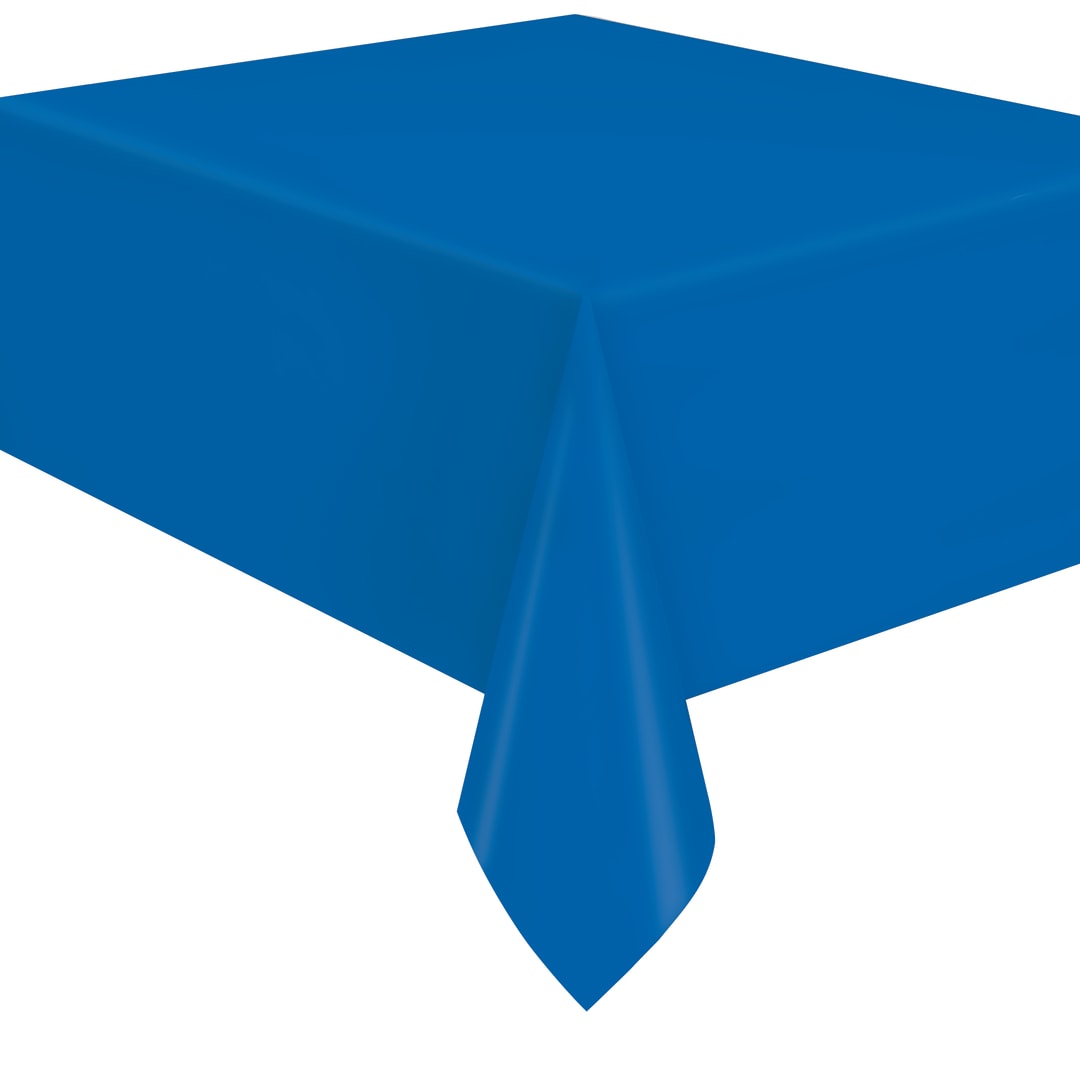 Royal Blue Solid Flannel-Backed Vinyl Table Cover, 54" x 108"
