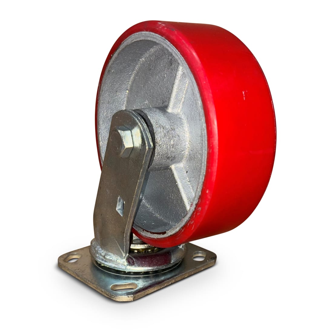 Wastebuilt® Replacement for Leach 6” Polyurethane Caster, Swivel, Zinc Plate