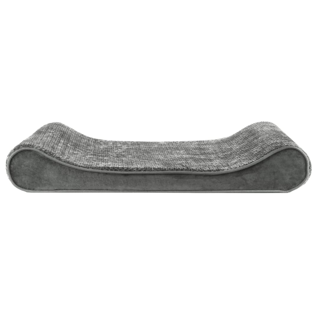 FurHaven Minky Velvet Orthopedic Luxe Lounger, Gray, Large
